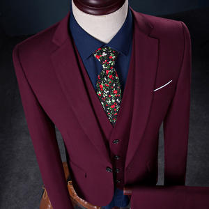 Vendita più popolare 3 pezzi Set Blazer + pant + gilet da uomo abiti da sposa tre pezzi abiti formali Business per gli uomini - Product Image 4