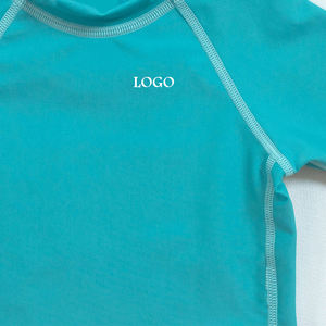 سعر المصنع UPF50 + Rashguard ملابس سباحة للأطفال سبانديكس Oem مصمم شعار مخصص مطبوع كم قصير سترة طفح لركوب الأمواج - Product Image 5