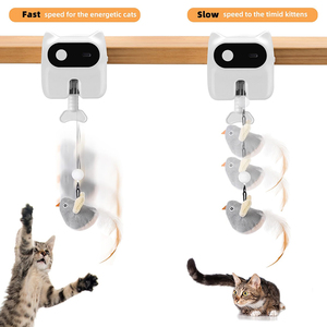 Yun, juguete automático ajustable para gatos de interior, gran oferta, Bola de felpa mecánica, plumas, movimiento interactivo eléctrico, juguete para mascotas, ruido - Product Image 1
