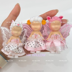 Llavero de ángel personalizado con alas y logotipo, color rosa y azul, diseño de molde privado - Product Image 6