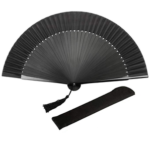 De 21 cm de bambú ventilador de mano encantadora elegante mujer moderna de bambú hecha a mano de seda bolsillo plegable bolso de mano - Product Image 5