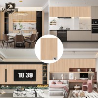 Panneau MDF mélaminé à grain de bois naturel réaliste, 18 mm, certifié EPA CARB, ignifuge, résistant à l'humidité, décoratif pour appartement et salle de bain