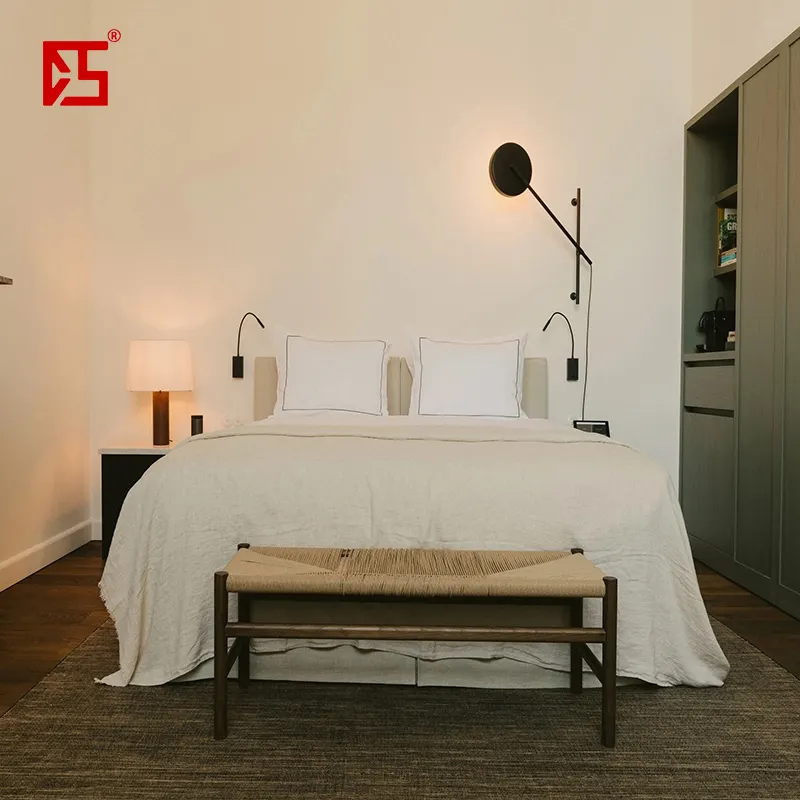 Meubles d'hôtel modernes et simples, ensemble complet de meubles B & B personnalisés, meubles de chambre Standard pour chambre d'hôtel, projet à guichet unique