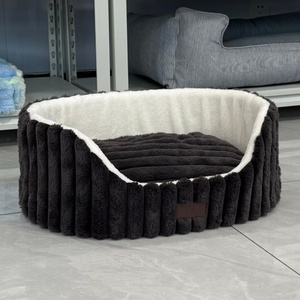 Lit pour chien et <span class=keywords><strong>chat</strong></span> ultra doux et confortable, personnalisé, à rayures colorées, en gros - Product Image 1