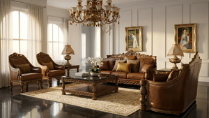[OEM/ODM] Canapé de luxe baroque français sculpté à <span class=keywords><strong>la</strong></span> main en feuille d'or, bois massif, velours bleu roi pour hôtel, villa, hall d'entrée, projet FF&E - Product Image 5