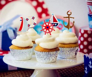 Decoración para Fiesta de Cumpleaños Náutica, Banderines de Feliz Cumpleaños, Ancla, Velero, Yate, Faro, Guirnalda, Adorno para Pastel, Globos - Product Image 6