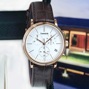 Montre d'affaires Lauerick en acier inoxydable pour homme, collection 2026, personnalisable avec logo, multifonction, plongeur, cadran à pièces, verre saphir 20 mm, bracelet en <span class=keywords><strong>cuir</strong></span> - Product Image 2