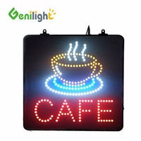 Enseigne Néon Publicitaire Lumineuse LED Genilight pour Café - Alimentation par Batterie, Animation Personnalisable, Multicolore, Garantie 1 An, pour Vitrine