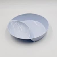 Assiettes à dîner blanches en mélamine personnalisées, promotionnelles, à double compartiment avec 2 sections