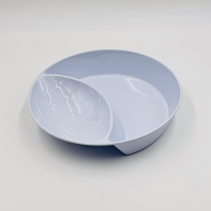 Platos <span class=keywords><strong>de</strong></span> Melamina Blancos Personalizados para Promoción, Plato <span class=keywords><strong>de</strong></span> Dos Secciones con 2 Compartimentos - Product Image 4