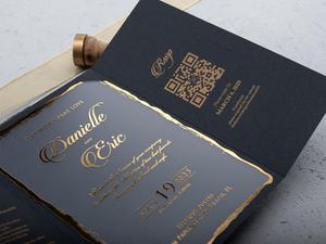 Prix d'usine, invitations de mariage élégantes de style nouveau, design personnalisé, avec enveloppes, carte de vœux personnalisée - Product Image 3