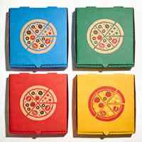 Boîte à pizza économique avec impression personnalisée, taille sur mesure, jetable, en carton ondulé pour la restauration rapide