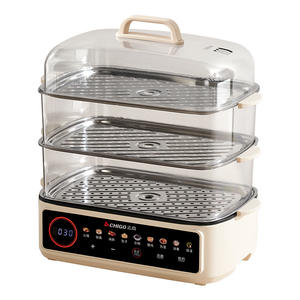 Cuiseur vapeur électrique Chigo 3 couches 10L+ multifonctionnel avec couvercle en verre trempé et protection anti-chauffe à sec - Product Image 1