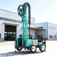Foreuse de puits d'eau sur roues 200M à positionnement rapide hydraulique, conception avancée, vente chaude