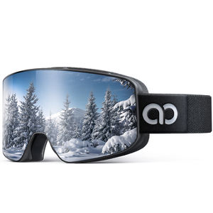 نظارات تزلج Lamicall SG01 بعدسات محدبة، رؤية واسعة، مضادة للضباب، حماية من الأشعة فوق البنفسجية 400، نظارات رياضات الثلج بدون إطار للرجال والنساء والبالغين - Product Image 1