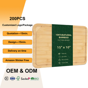 Bandeja <span class=keywords><strong>de</strong></span> servir <span class=keywords><strong>de</strong></span> madera rectangular, <span class=keywords><strong>tabla</strong></span> <span class=keywords><strong>de</strong></span> cortar <span class=keywords><strong>de</strong></span> bambú extragrande con asas y ranura para jugos - Product Image 1