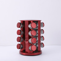 Lai — pot à épices rotatif en acier inoxydable, ensemble de 12 supports de rangement roulants pour la cuisine, avec bouteille en verre, support en métal