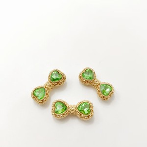 Double-Sided Alloy Heart Rhinestone <b>Bow</b> Pendant For Necklace Making DIY Jewelry Accessory - Product Image 3
