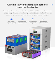 Batería de Almacenamiento Solar Fuera de la Red JK 4S-32S 24V/48V 100A-200A con Balance Activo Inteligente 2A BT/RS485 LiFePO4 Certificada ISO9001/CE/FCC