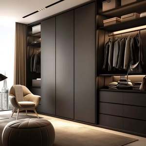 Armoire moderne de luxe italienne, porte en bois massif durable, mobilier de chambre à coucher minimaliste pour usage domestique, pour le salon - Product Image 4