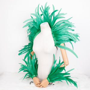 Элегантные дизайнерские красочные платки и браслеты из перьев для женщин модные наряды для свадебного вечернего костюма реквизит - Product Image 3