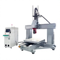 Routeur CNC 5 axes haute rigidité pour le travail du bois, machine de sculpture 2D de type portique pour la fabrication de guitares, moteur PLC simple 9 kW, course 1300x2500 mm