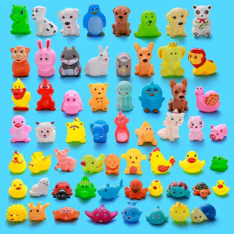 Suppliers ODM OEM Custom Made PU Rubber Squeeze Plush Duck Bath Baby Bath Toys Spray Water Baby Bathroom Toys
