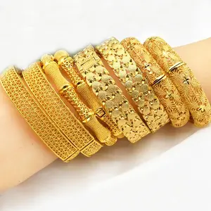 גבוהה באיכות 24k הולו דובאי זהב צמידי תכשיטים הודי נשים חתונת צמידי צמידים