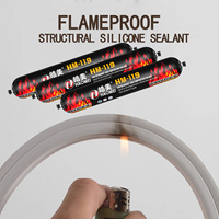 Mastic adhésif silicone ignifuge en gros de Chine pour portes coupe-feu et travaux du bois, résistance aux hautes températures 370°C, ISO9001