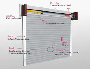 Automatische Aluminium Roll Up Shutter Gate Afstandsbediening Exterieur Rolluik Garagedeur