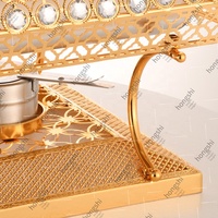 Plats de Chef 9L Luxe Or, Plat à Réchaud Divisé, Ensemble de Traiteur, Buffet de Mariage, Serveur en Acier Inoxydable et Verre pour Table