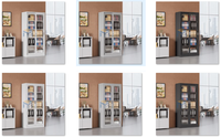 Armoire de rangement en acier moderne verrouillable avec porte en verre transparent, étagères réglables pour bureau, bureau à domicile, atelier et école