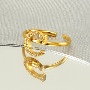Anillos Ajustables con Iniciales de Letras, Chapados en Oro de 18K, Regalo para Adolescentes, Anillo Moderno que No se Deslustra, Regalos de San Valentín, Joyería - Product Image 6