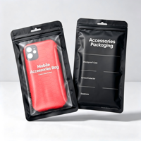 Sac à fermeture éclair en polyéthylène résistant à l'humidité imprimé sur mesure pour l'emballage d'accessoires de téléphonie mobile