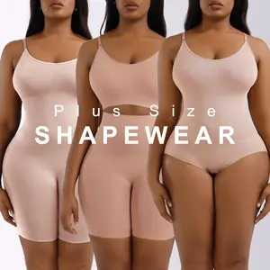 Dropshipping 사용자 정의 원활한 Jumpsuit 갈색 Shapewear 높은 탄성 증강 엉덩이 리프터 셰이퍼 전신 셰이퍼