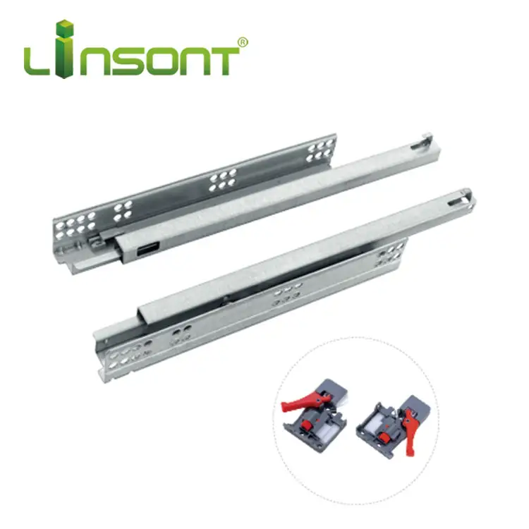 Linsont OEM تصنيع واحدة ارشادية اتجاهين Undermount لينة إغلاق درج جرار