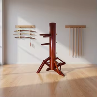 Mannequin en bois Wing Chun autoportant avec design standard, 4 options de couleur pour l'entraînement aux arts martiaux