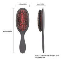 Cepillo de pelo de marca privada, cerdas negras de plástico, extensión de pelo, peluca, venta al por mayor