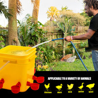 Abreuvoirs Automatiques en Plastique de 10 L pour Poulets avec Seau, Distributeur d'Eau Automatique