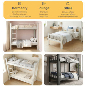 Cama Litera Segura Cama Beliche Durable Sturdy Metal Bunk <b>Bed</b> High Safety Guardrail Heavy Duty Steel <b>Frame</b> for Boarding School - Product Image 4