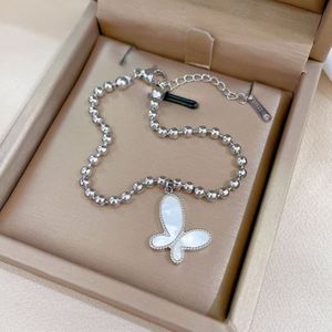 18K <b>Gold</b> Plated Stainless Steel <b>Beads</b> Chain <b>Bracelet</b> for Women Shell Butterfly Pendant Luxury <b>Bracelet</b> Titanium Chain <b>Bracelet</b> - Product Image 6