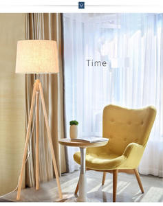 Lampe sur pied JYLIGHTING en bois et tissu, style bohème, certifiée UL, éclairage minimaliste pour villa, salon, intérieur rustique - Product Image 4