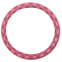 Housse de volant de voiture rose poudré en cuir PVC 1,1 mm résistant à l'usure avec monogramme lettre D – Accessoires intérieurs pour la conduite quotidienne