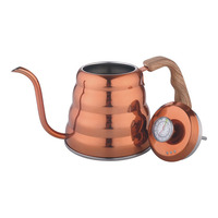 Bouilloire à café personnalisable col de cygne, avec thermomètre, théière, 1200ml