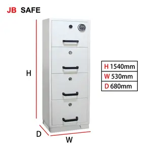 JBcoffre fort dogital 4 drawer file cabinet 2 hours fireproof filling cabinet fireproof safe for office