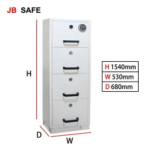 JBcoffret fort dogital classeur 4 tiroirs armoire de remplissage ignifuge 2 heures coffre-fort ignifuge pour bureau - Product Image 4