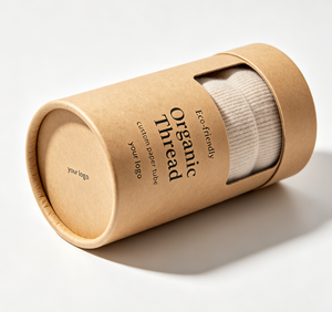 Premium Eco-friendly <b>Clothes</b> Kraft Cardboard Cylinder <b>Box</b> Packaging Scarves T-shirt Paper Tube with Visual Window - Product Image 2