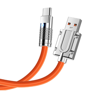 X320 120W Cable de carga súper rápida Metal Aleación de zinc Silicona líquida Micro Usb Tipo-c Cargador Cable DE DATOS Android - Product Image 1
