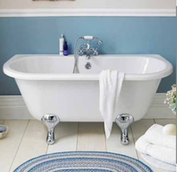Baignoire en acrylique de grande taille de type spa utilitaire en forme de croissant, baignoire nordique, intégrée, sans couture, hôtel, baignoire européenne indépendante