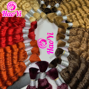 Paquets de cheveux bruts de 15 a sans trame, emballage de paquet de cheveux, tressage de cheveux humains bouclés en vrac, cheveux de tressage de couleur - Product Image 1